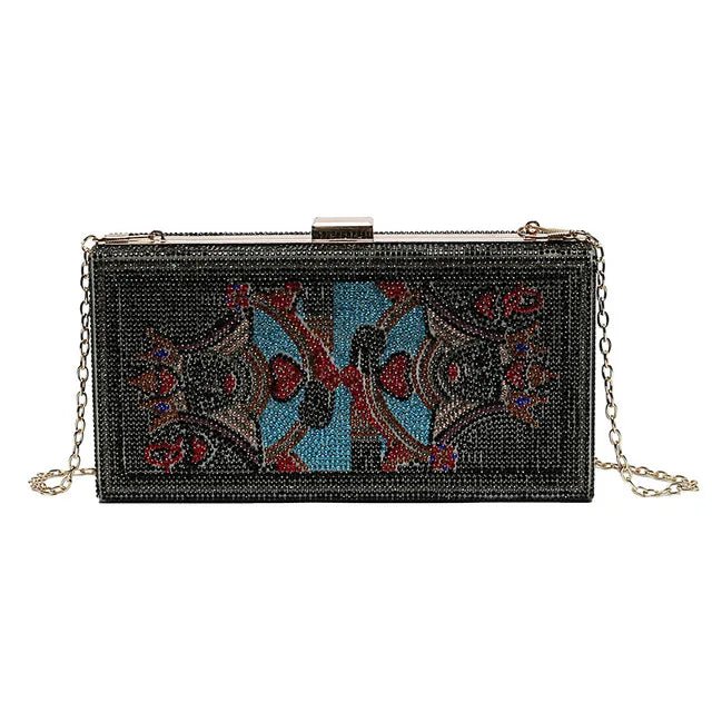 New Dinner Party Fashion Bags Dollar Money Shoulder Bag for Women Luxury Mini Box Purses Handbags Rhinestone Evening Clutches - Zeprah