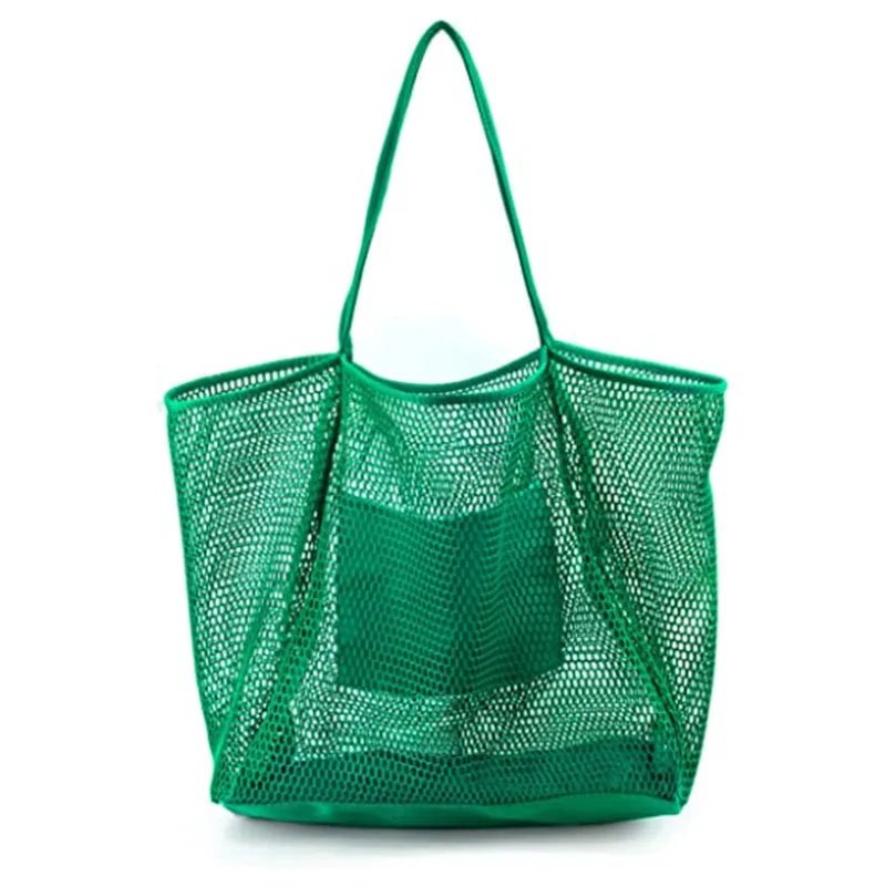 New Eco - Friendly Cotton Mesh Shopping Tote Bags Colorful Net Crochet Reusable Shoulder Unisex with Nylon Lining - Zeprah