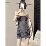 New Fashion Butterfly Print Sleeveless Dress Vintage Slip Dress Sexy Women Dresses - Zeprah