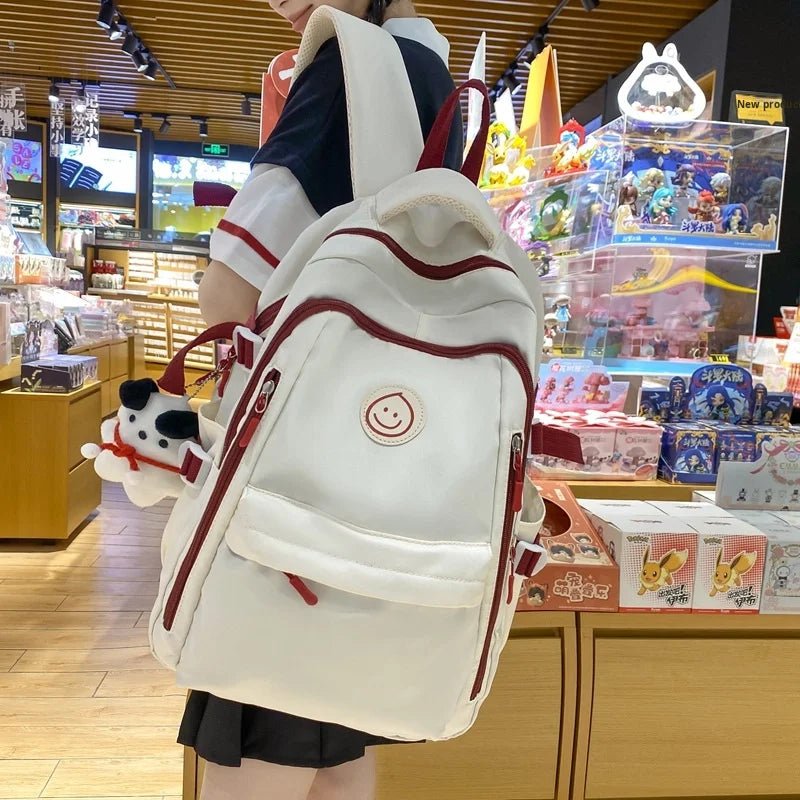 New Fashion Japanese Style Simple K - Style Backpack Junior High College Student School Bag with Cartoon Pattern for Campus - Zeprah