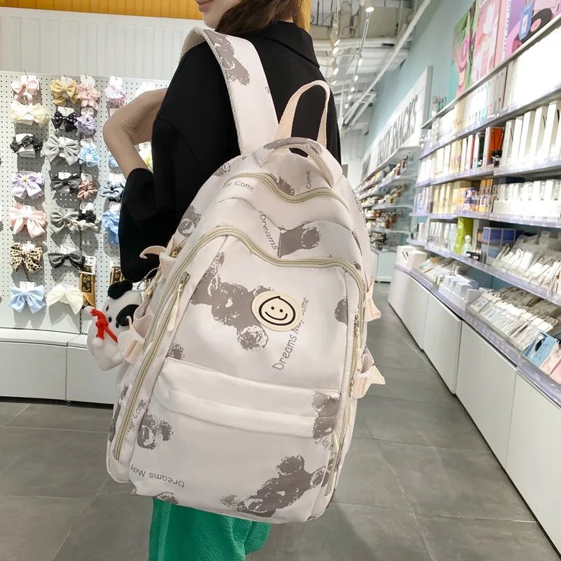 New Fashion Japanese Style Simple K - Style Backpack Junior High College Student School Bag with Cartoon Pattern for Campus - Zeprah