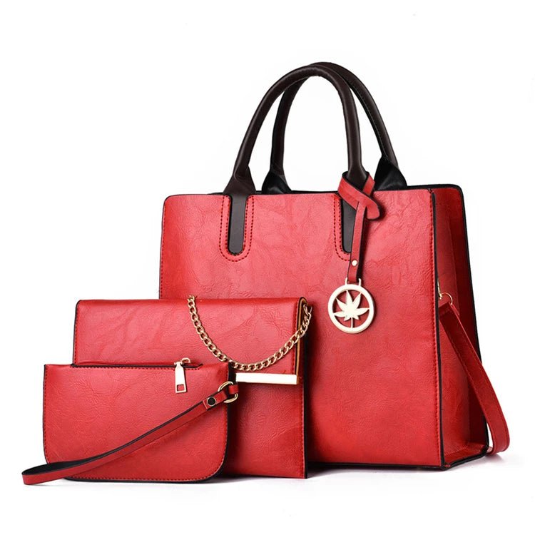 New Fashion Ladies Crossbody Handbags Set Polyester Casual Tote with Letter Decoration - Zeprah