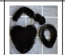 New Fashion Lovely Plush Heart - shaped Bag Female Plush Love Portable Chain Peach Heart Bag Tote Bag for Women - Zeprah