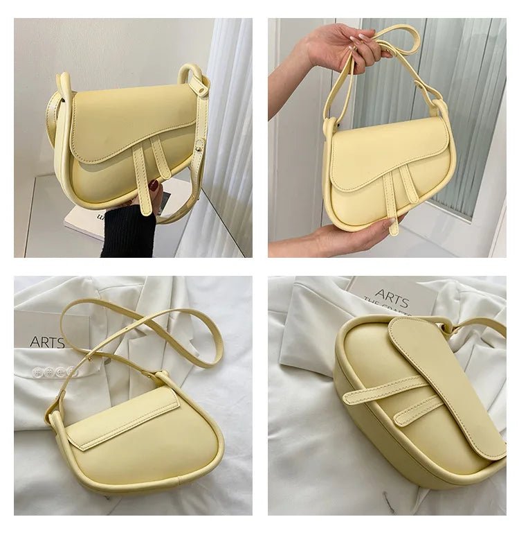 New Fashion Trendy Designer Women's Handbags Luxury Vintage Saddle Crossbody Shoulder Purse for Summer - Zeprah