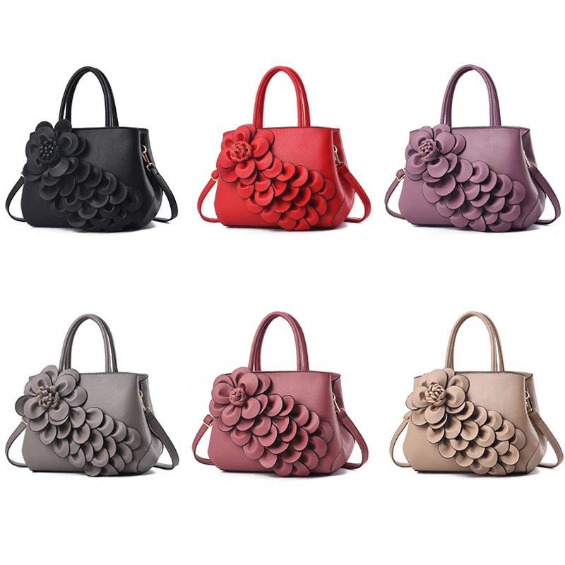 New Leather Flower Printed Women's Handbag Fashionable Zipper Closure Carteras Y Bolsos De Mujer for Summer Winter Use - Zeprah