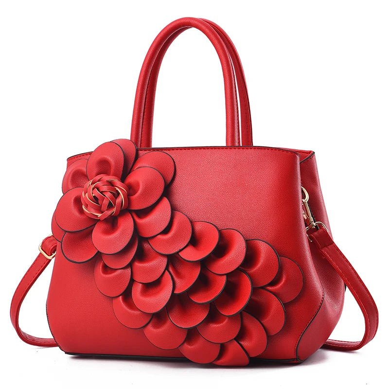 New Leather Flower Printed Women's Handbag Fashionable Zipper Closure Carteras Y Bolsos De Mujer for Summer Winter Use - Zeprah