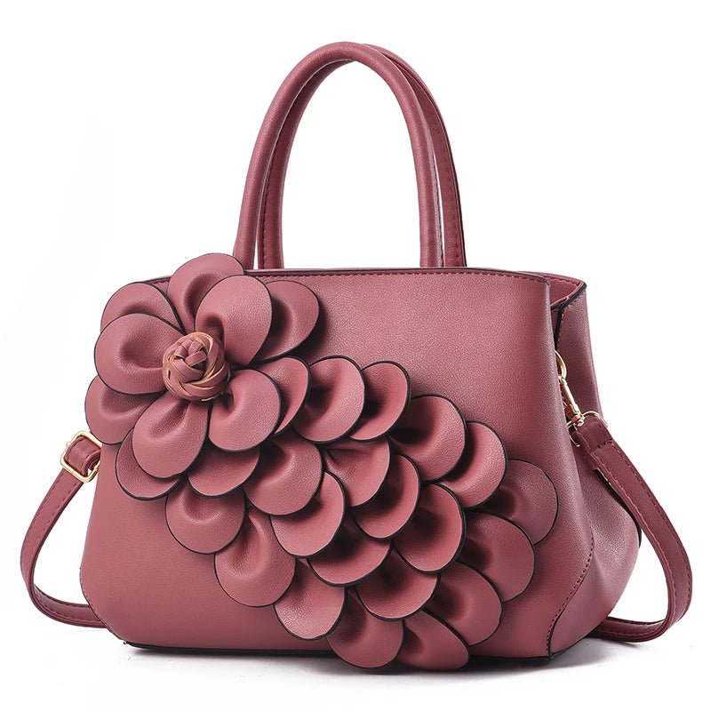 New Leather Flower Printed Women's Handbag Fashionable Zipper Closure Carteras Y Bolsos De Mujer for Summer Winter Use - Zeprah
