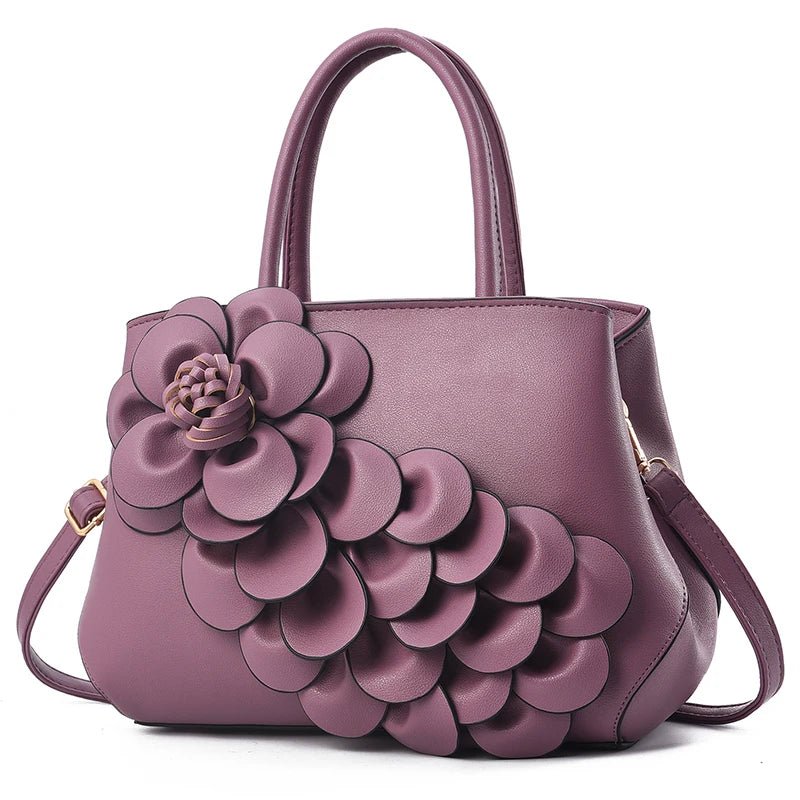 New Leather Flower Printed Women's Handbag Fashionable Zipper Closure Carteras Y Bolsos De Mujer for Summer Winter Use - Zeprah