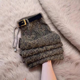 New Leopard Print High - Waisted Denim Pants Women's Retro Casual Long Pants Jeans - Zeprah