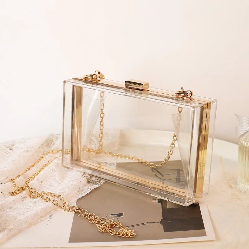 New Luxury Women Wedding Hand Bag Bridal Handbag Transparent Party Acrylic Evening Bags Clear Purse - Zeprah