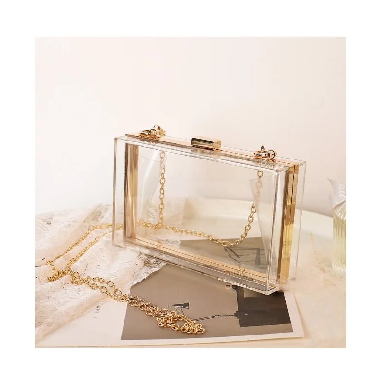 New Luxury Women Wedding Hand Bag Bridal Handbag Transparent Party Acrylic Evening Bags Clear Purse - Zeprah