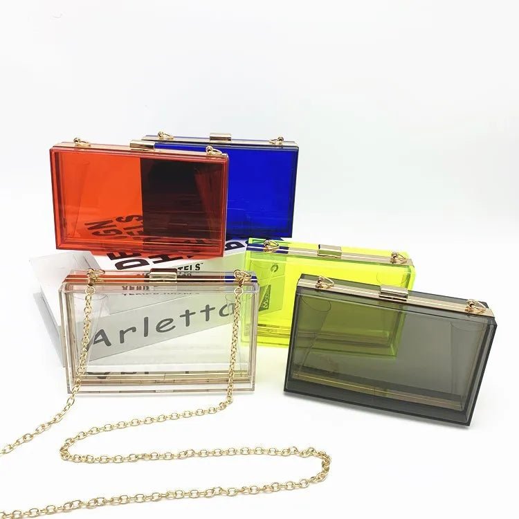 New Luxury Women Wedding Hand Bag Bridal Handbag Transparent Party Acrylic Evening Bags Clear Purse - Zeprah