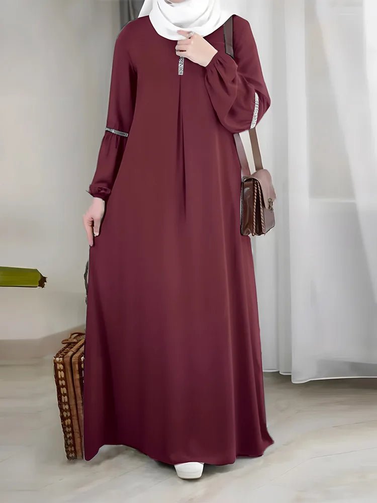 New Maxi Ladies Modest Closed Abaya Anti - Static and Breathable Hijab Dress for Spring Inspired by Dubai and Turkey - Zeprah