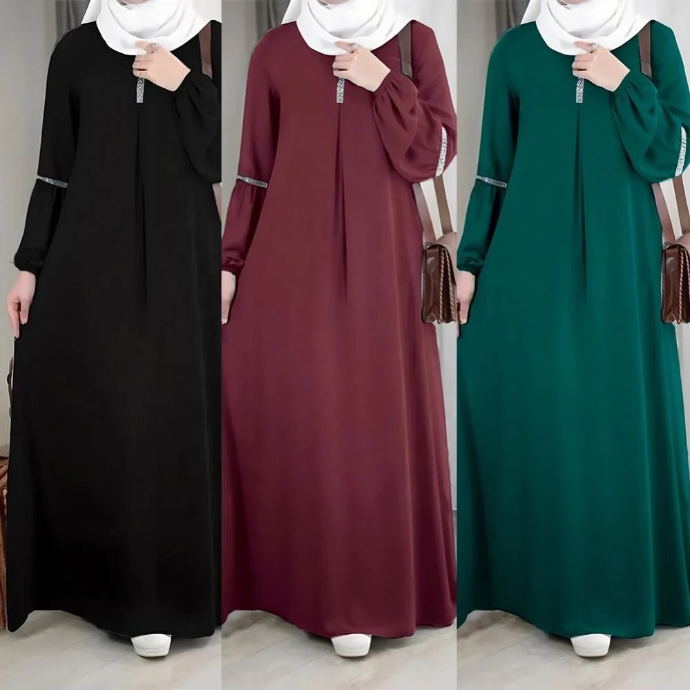 New Maxi Ladies Modest Closed Abaya Anti - Static and Breathable Hijab Dress for Spring Inspired by Dubai and Turkey - Zeprah