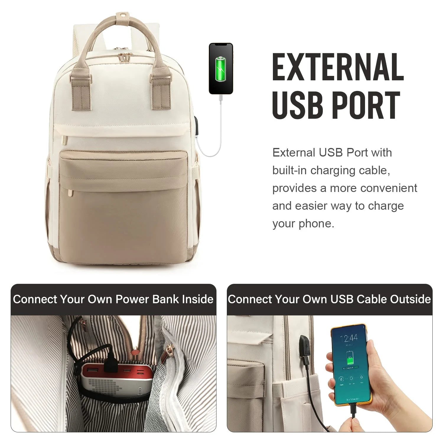 New Oxford Outdoor Daypack Fashion Simple Casual USB Anti - Theft Laptop Backpack College Student Women Travel Backpack - Zeprah