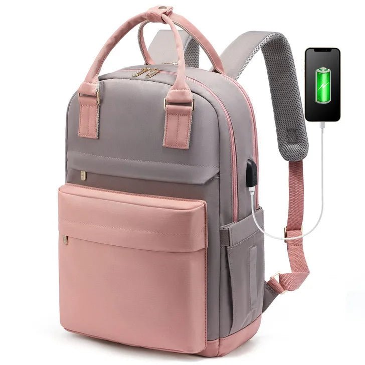 New Oxford Outdoor Daypack Fashion Simple Casual USB Anti - Theft Laptop Backpack College Student Women Travel Backpack - Zeprah