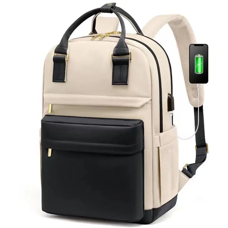 New Oxford Outdoor Daypack Fashion Simple Casual USB Anti - Theft Laptop Backpack College Student Women Travel Backpack - Zeprah