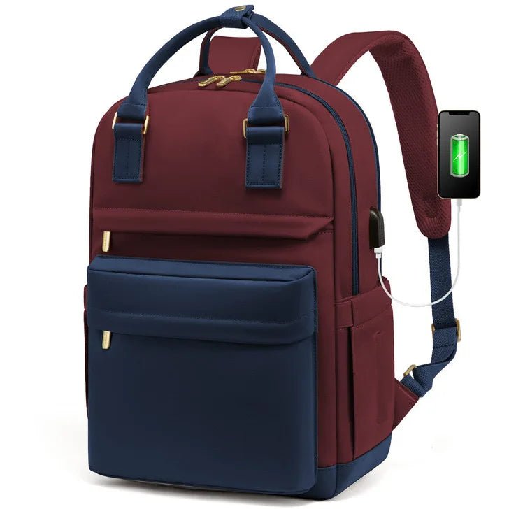 New Oxford Outdoor Daypack Fashion Simple Casual USB Anti - Theft Laptop Backpack College Student Women Travel Backpack - Zeprah