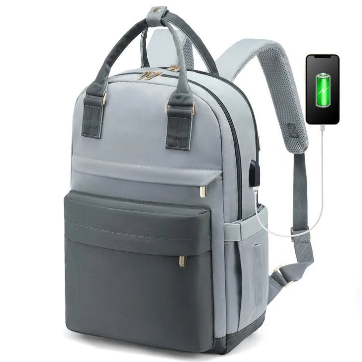 New Oxford Outdoor Daypack Fashion Simple Casual USB Anti - Theft Laptop Backpack College Student Women Travel Backpack - Zeprah