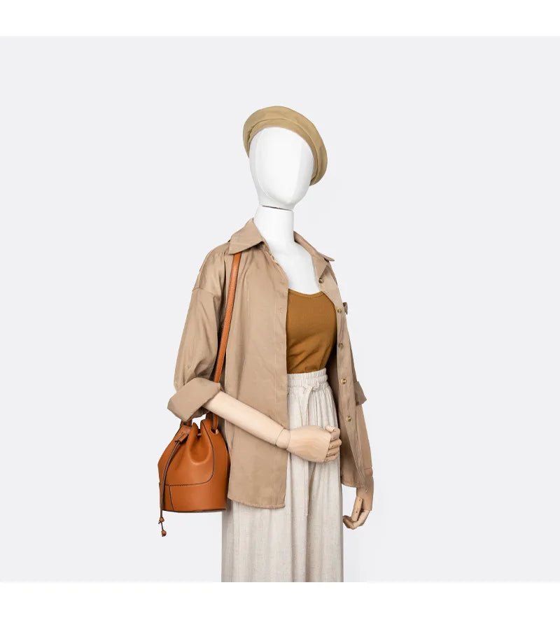 New Product Luxury Women One Shoulder Bucket Large Capacity Handbags Leather Soft Crossbody Bags - Zeprah