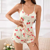 New Sexy European and American Style Nightdress Camisole Homewear Solid Elastic Waist Summer Two - Piece - Zeprah