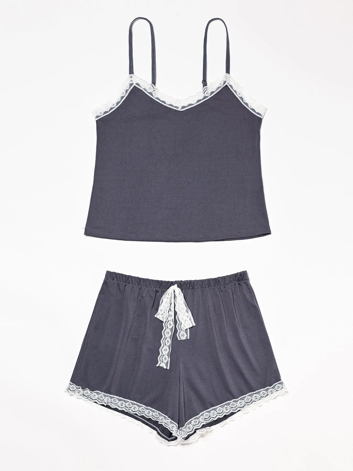 New Sexy Lingerie Women's Summer Spring Homewear Nightgowns Strappy Lace Two - piece Thin Polyester - Zeprah