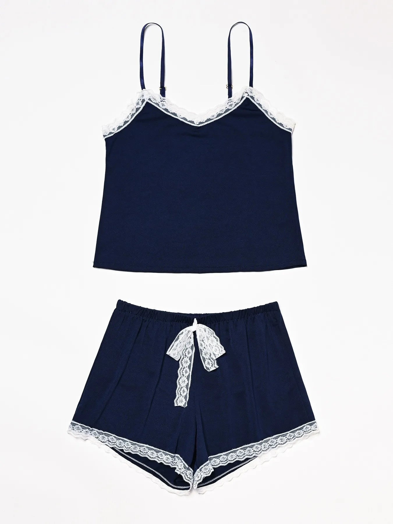 New Sexy Lingerie Women's Summer Spring Homewear Nightgowns Strappy Lace Two - piece Thin Polyester - Zeprah