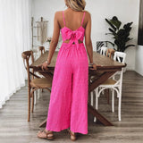 New Spring Summer Jumpsuit Skinny Europe United States Solid Color Casual Strap - Zeprah