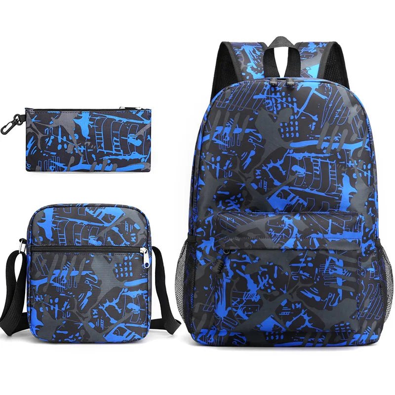 New Starry Sky Three - Piece Student Backpack USB Anti - Theft Waterproof Features for Junior High School Students - Zeprah