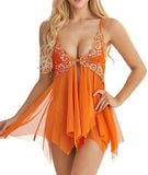 New Style European American Sexy Camisole Dress Hot Lace Trim Semi - Transparent Mesh Made Spandex - Zeprah