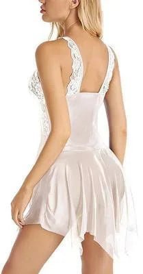 New Style European American Sexy Camisole Dress Hot Lace Trim Semi - Transparent Mesh Made Spandex - Zeprah