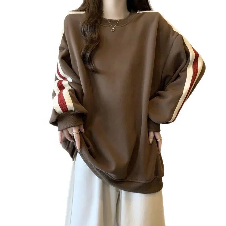 New Style Korean Version Thickened Velour Sweatshirt - Women's Loose Long - Sleeve Outerwear Top - Zeprah