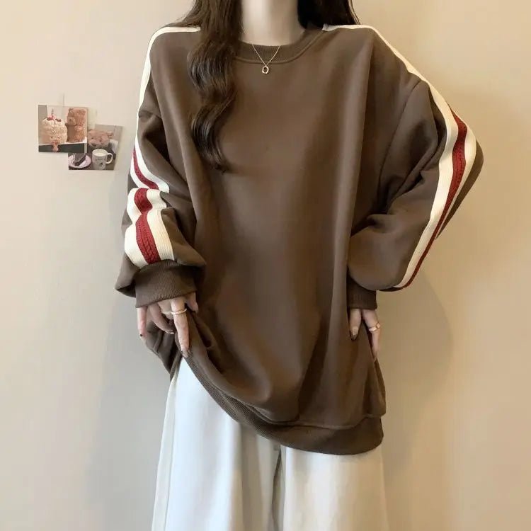 New Style Korean Version Thickened Velour Sweatshirt - Women's Loose Long - Sleeve Outerwear Top - Zeprah