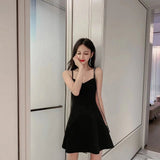 New Summer Dress Women's Inner Base Slimming Strap A - line Skirt Hepburn Small Black Skirt for Small Men - Zeprah