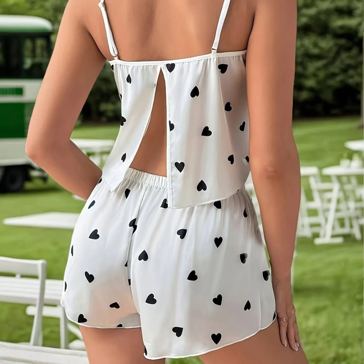 New Summer Lace Camisole Shorts Set Breathable Elastic Waist Casual Women's Pajamas Loungewear - Zeprah