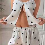 New Summer Lace Camisole Shorts Set Breathable Elastic Waist Casual Women's Pajamas Loungewear - Zeprah