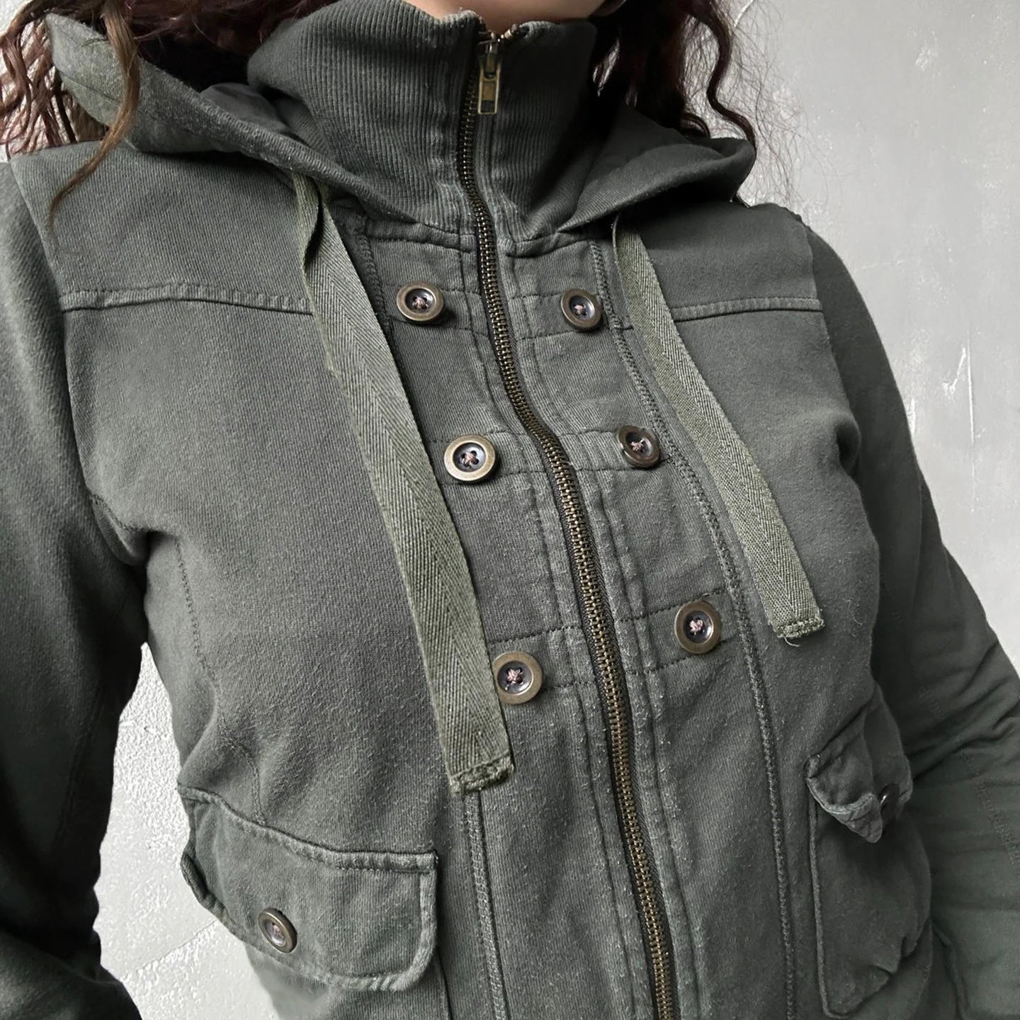 New Women's Winter Knitted Eco - Friendly Windproof Zip - Up Hoodie with Button Decoration Plain Dyed Casual Jacket - Zeprah