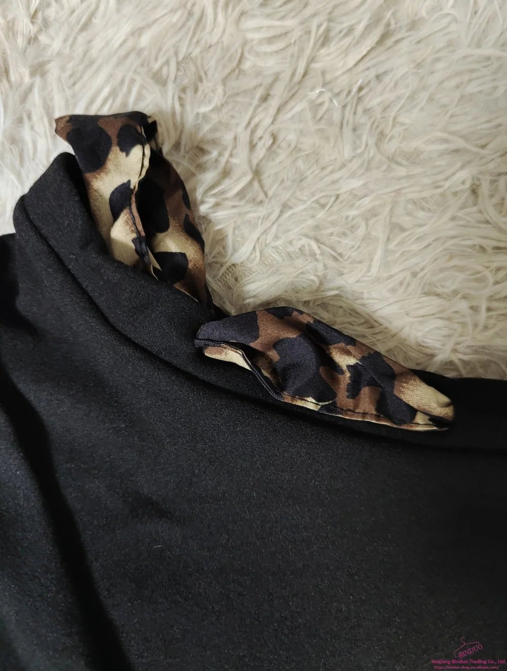 Oblique Shoulder Base Top Vintage Crop Top Leopard Print Bow Long Sleeve T-shirt - Zeprah