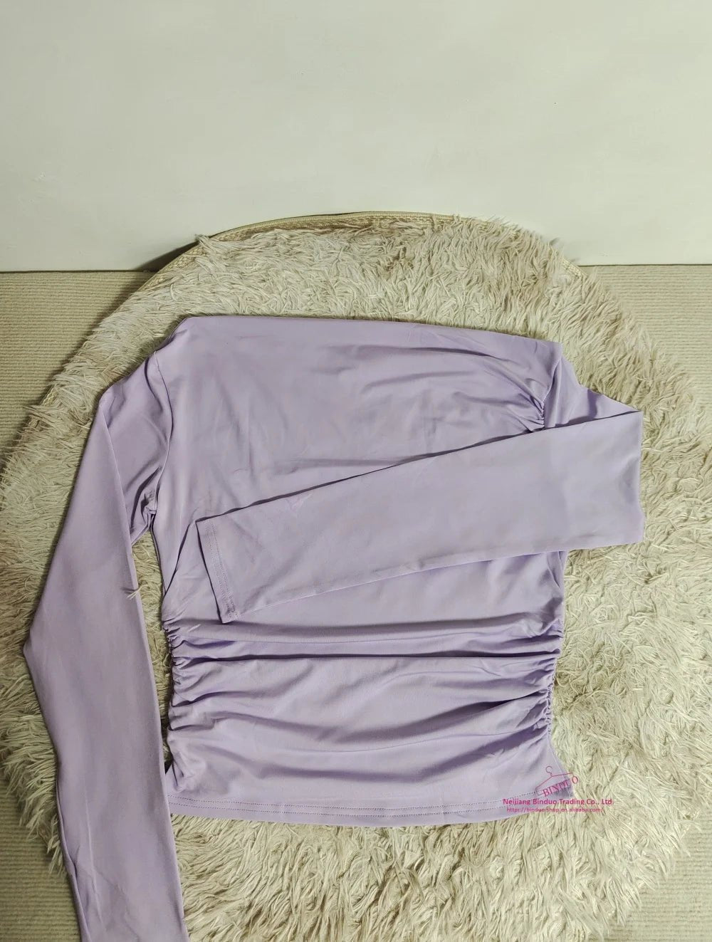 Oblique Shoulder Long - sleeved Top Dissymmetry Crop Top Slim - fit Long - sleeved T-shirts - Zeprah