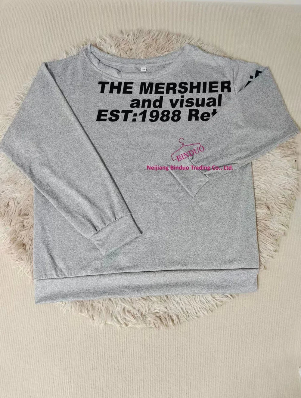 Oblique Shoulder Printed Loose - fit Long - sleeved Hoodie Long Sleeve Base Shirt - Zeprah