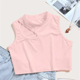 Off - shoulder Cotton Vest Slim - fit Women Elastic Sleeveless Vest Gym Sport Fashion Cami Tank Top - Zeprah