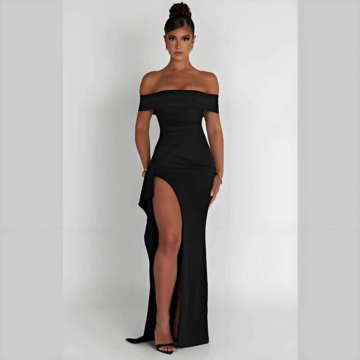 Off Shoulder Vestidos Dress Sexy Maxi Split Elegant Long Dress Ladies Evening Party Prom Women's Dresses - Zeprah
