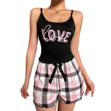 Outerwear Pajamas European American Sexy Positioning Printed Milk Silk Camisole Shorts Elastic Waist Summer Breathable Casual - Zeprah