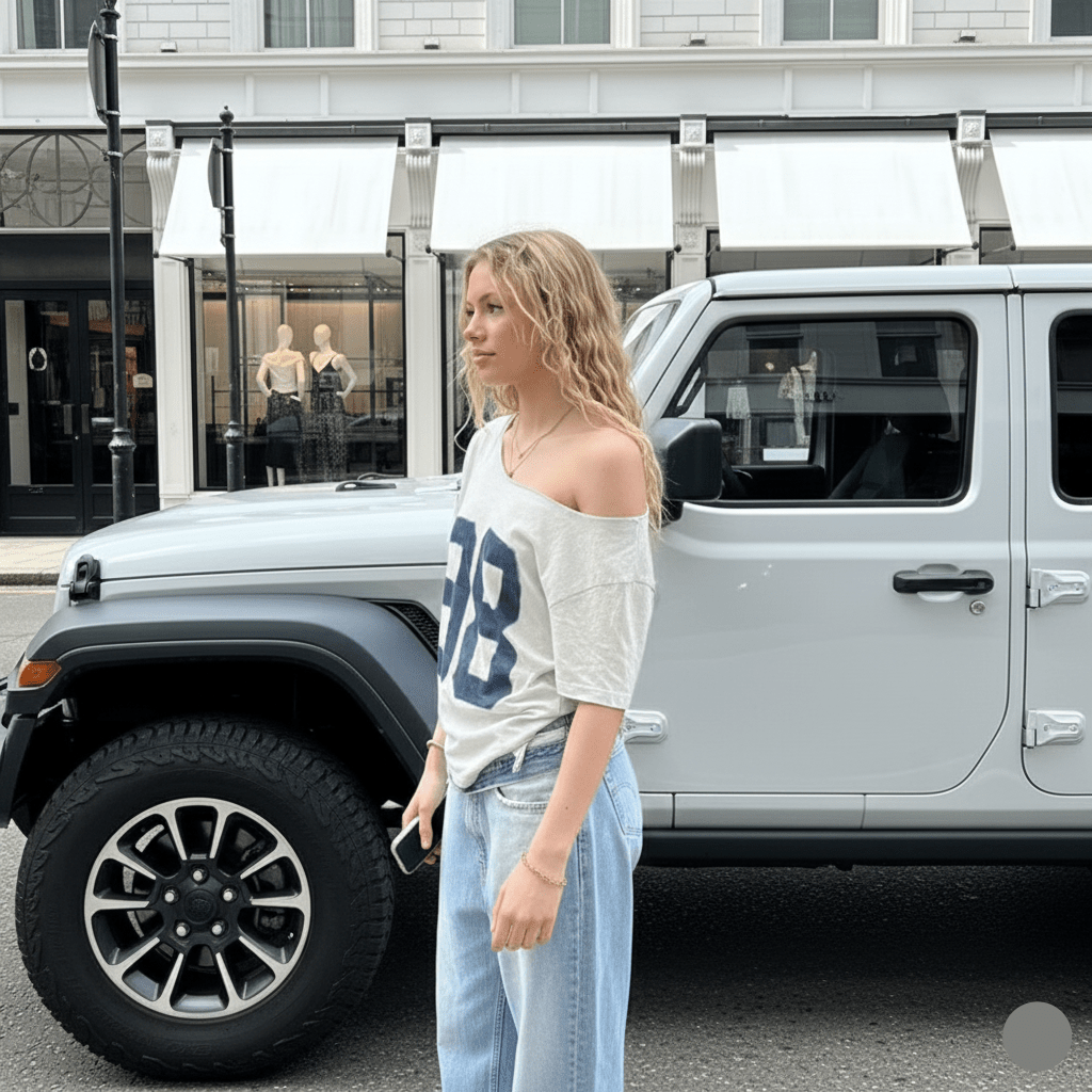 Oversized Off - Shoulder Jersey T-Shirt - Zeprah