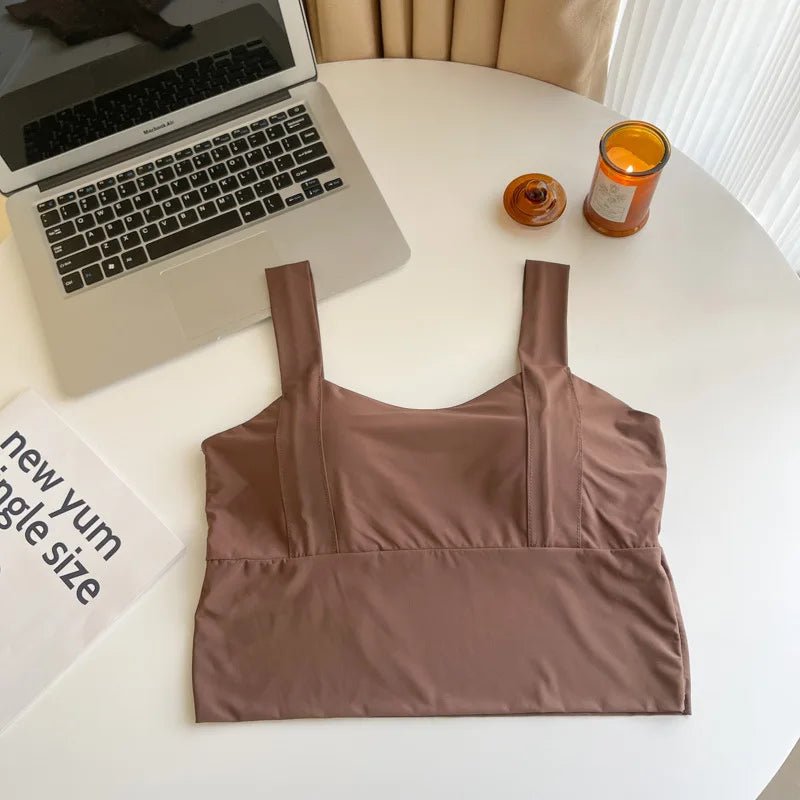 Pad Solid Seamless Vest Women's Underwear Camisoles Women's tank Tops Crop Top - Zeprah