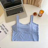 Pad Solid Seamless Vest Women's Underwear Camisoles Women's tank Tops Crop Top - Zeprah