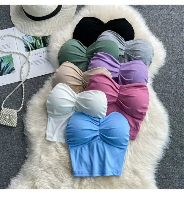 Padded Spacer Cotton Camisoles Crop Top Women's tank Tops - Zeprah