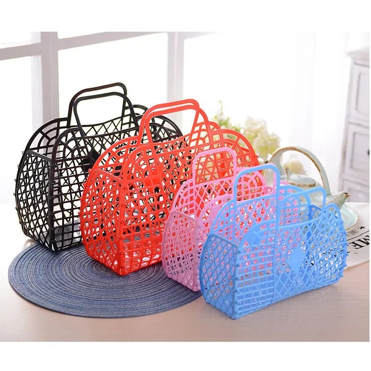 Personalized Vintage Foldable Waterproof Beach Bag Jelly Basket Unisex Wedding Party Favor Bags - Zeprah
