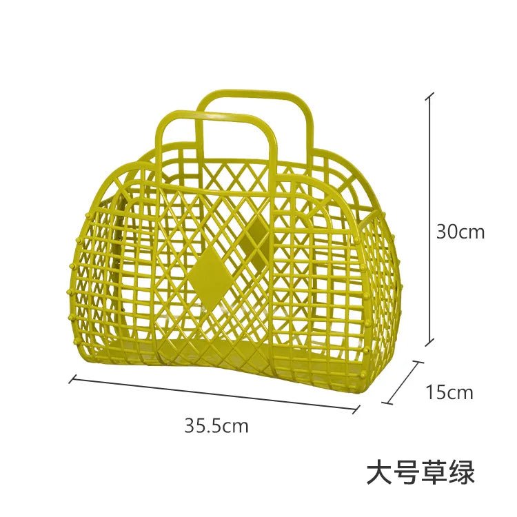 Personalized Vintage Foldable Waterproof Beach Bag Jelly Basket Unisex Wedding Party Favor Bags - Zeprah