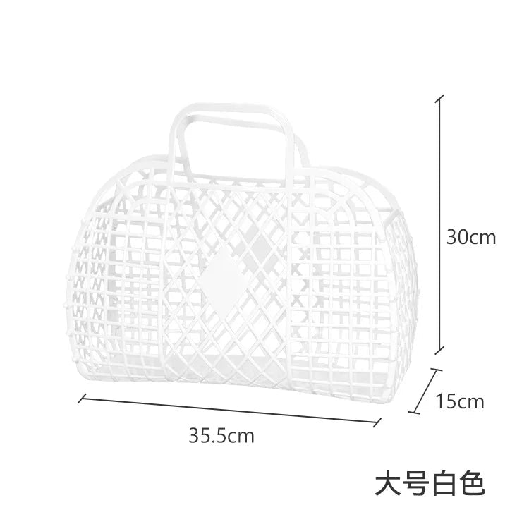 Personalized Vintage Foldable Waterproof Beach Bag Jelly Basket Unisex Wedding Party Favor Bags - Zeprah